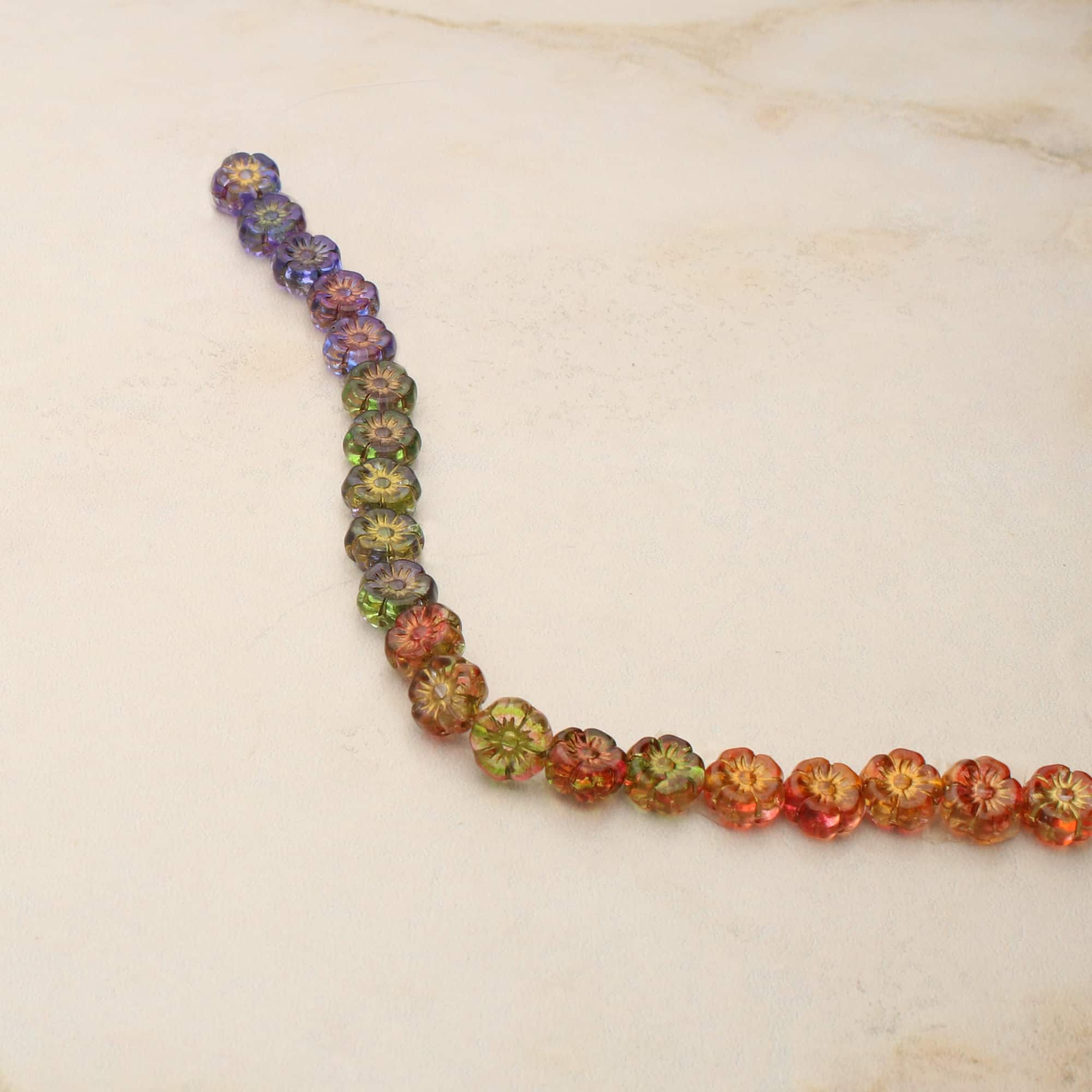 Sun Daisies Czech Glass Flower Beads, 8.6mm by Bead Landing™
